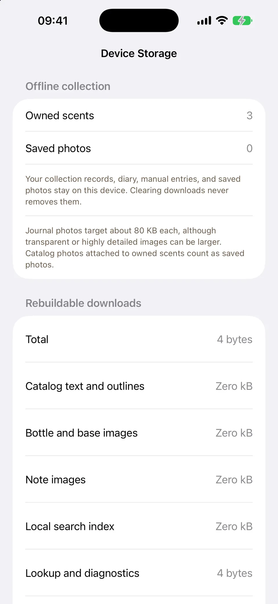 Device Storage showing offline collection, rebuildable downloads, and the enhanced background removal model.